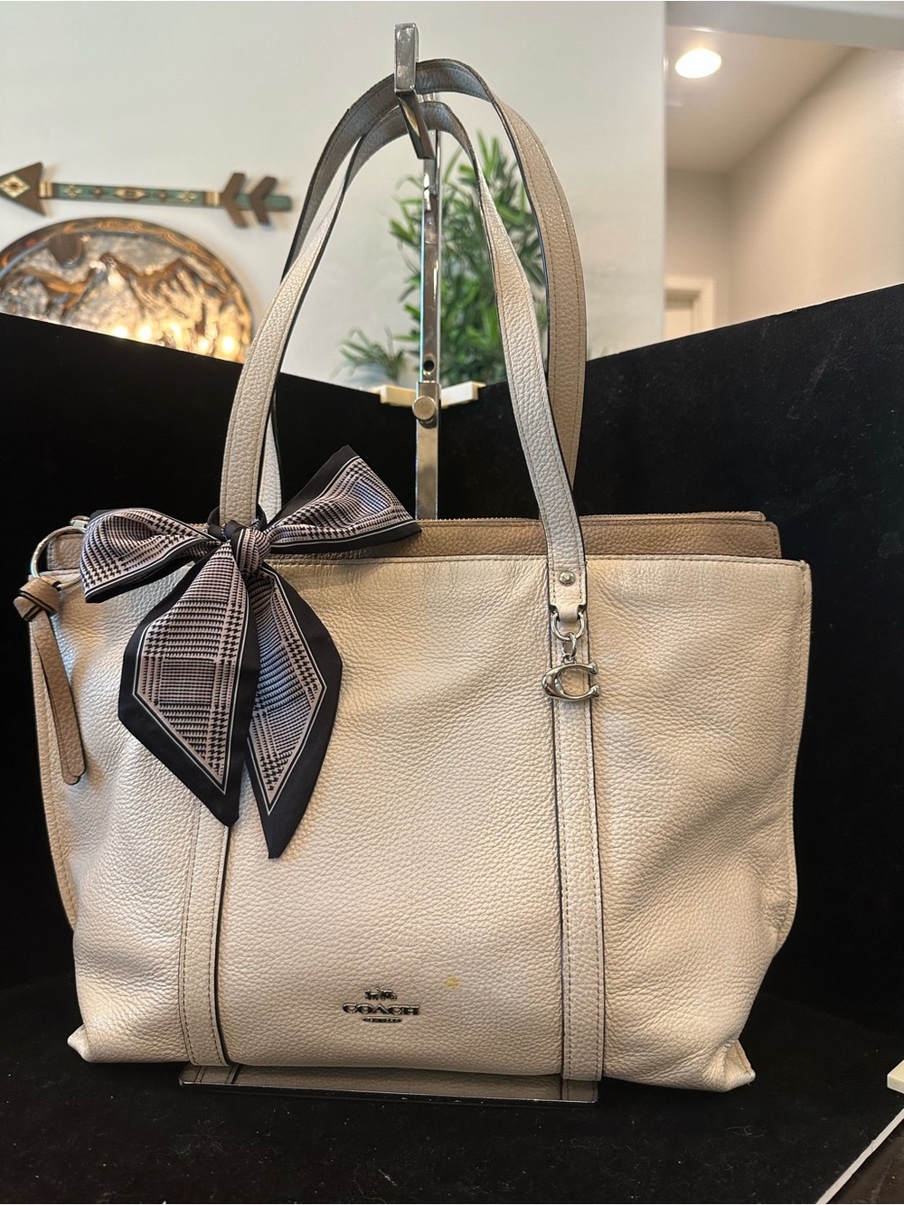 Coach  #223 “May “Tote BagCream Pebbled Leather Tote